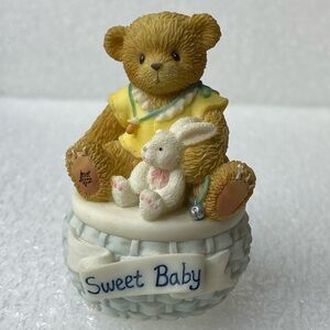 Enesco 2001 Cherished Teddies "First Curl" Keepsake Covered Box #778915